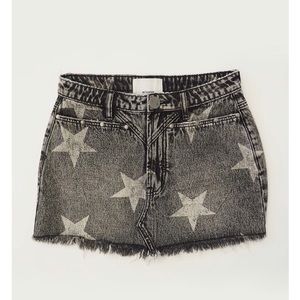 One Teaspoon Camden Star Trucker Mid Waist Skirt